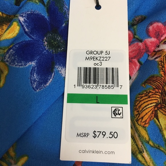 Calvin Klein Printed Wide Leg Pants size L - Picture 6 of 8